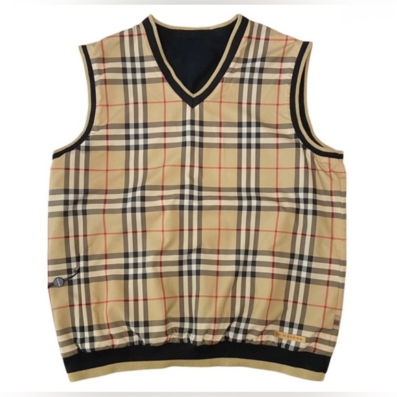 LIKE NEW! Burberry London Nova Check Plaid Reversible Golf Vest Jacket Mens S - Picture 7 of 7
